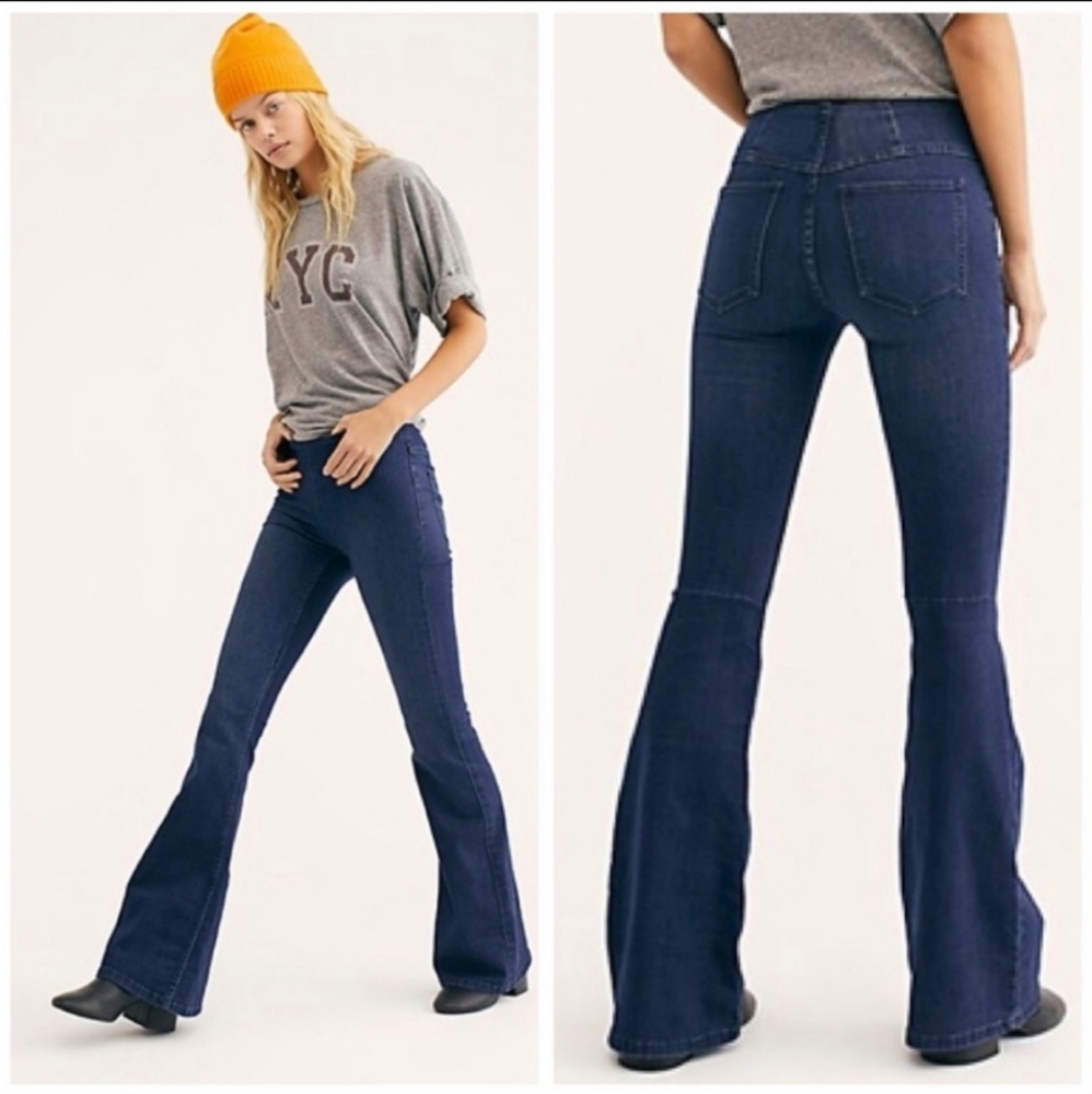Free People Penny Pull on Flare Jeans